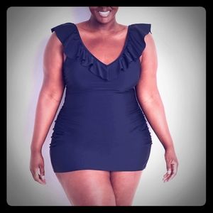 * BURGUNDY* SWIM DRESS